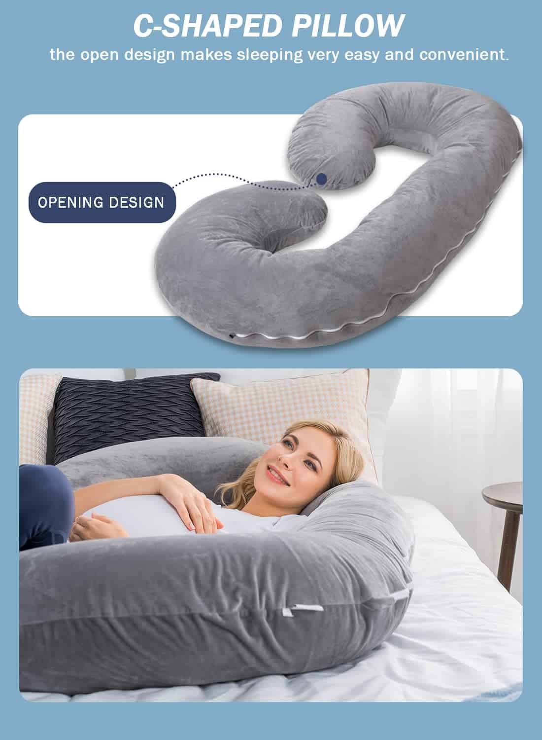 INSEN Almohada de embarazo, Almohada corporal para - Imagen 7