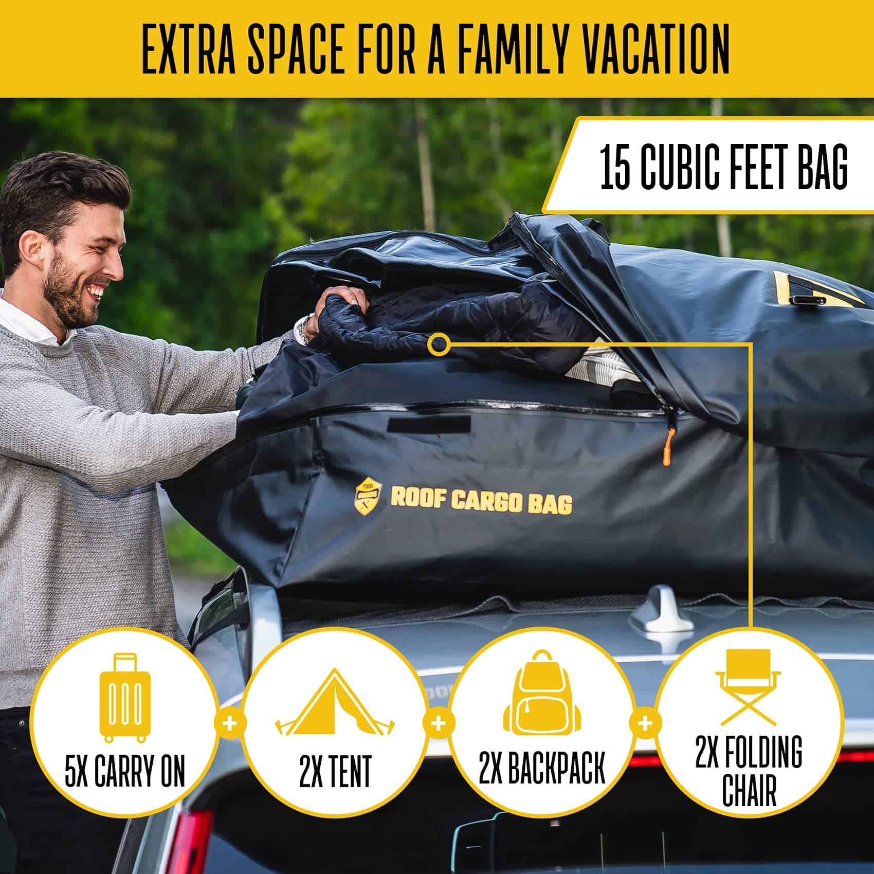 Bolsa de Techo para Automóvil - 15 Pies cúbicos para - Imagen 7