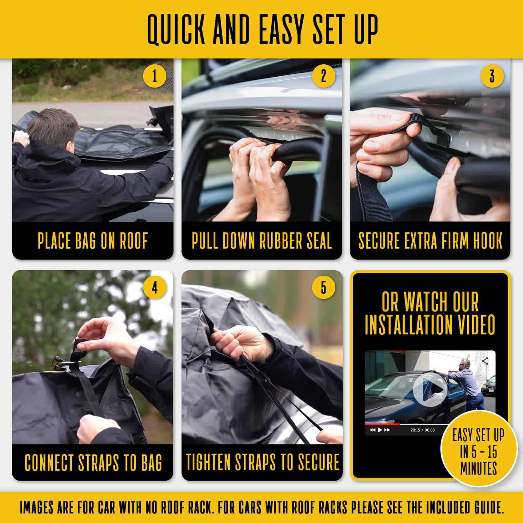 Bolsa de Techo para Automóvil - 15 Pies cúbicos para - Imagen 4