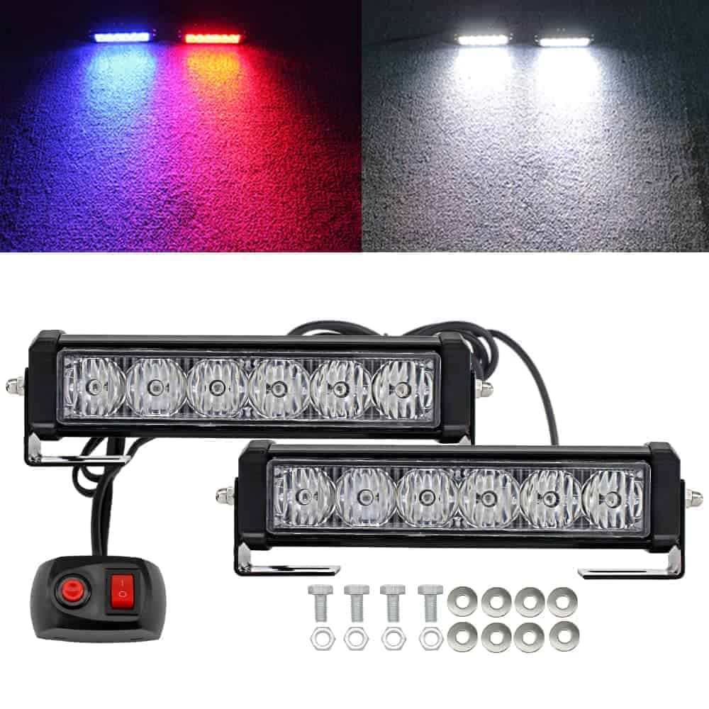 Barra de Luces de Emergencia LED STDYSUN 2 Piezas Rojo Azul
