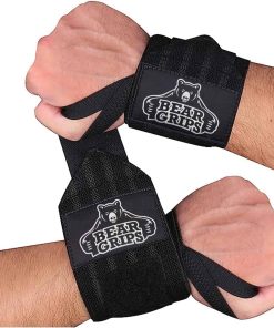 Bear Grips Extra Strength Gym Wrist Wraps for -Negro