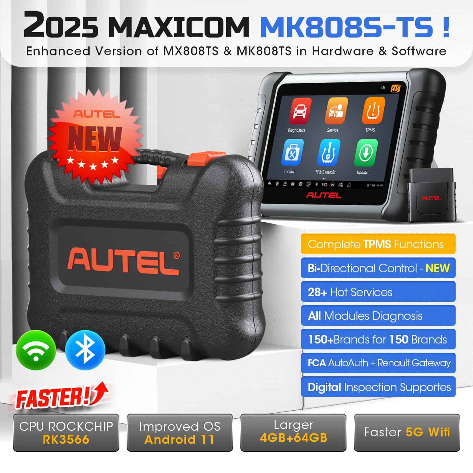Autel MaxiCOM MK808S-TS Escáner OBD2: 2025 Actualizado de - Imagen 3