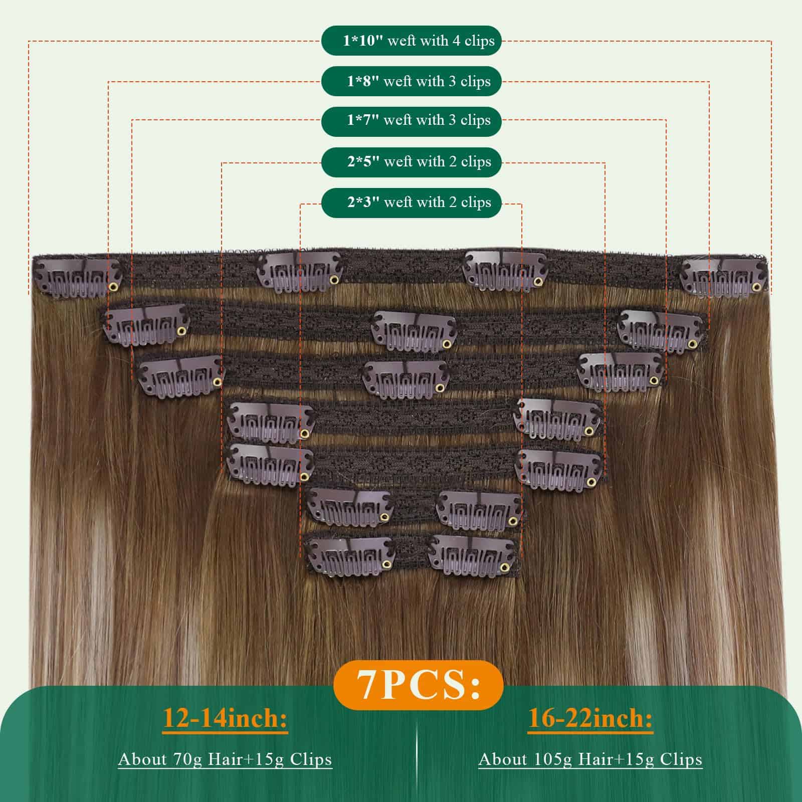 Extensiones de Cabello Humano con Clip Easyouth Balayage - Imagen 6