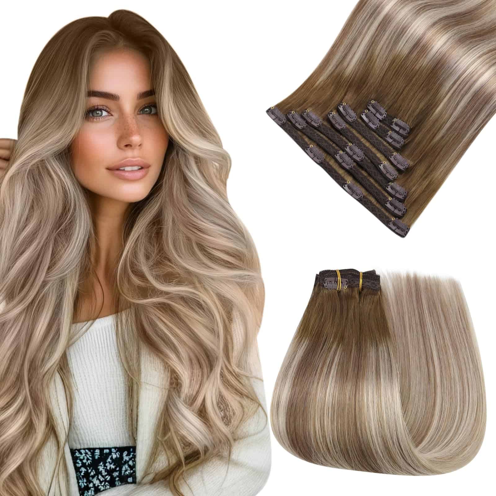 Extensiones de Cabello Humano con Clip Easyouth Balayage