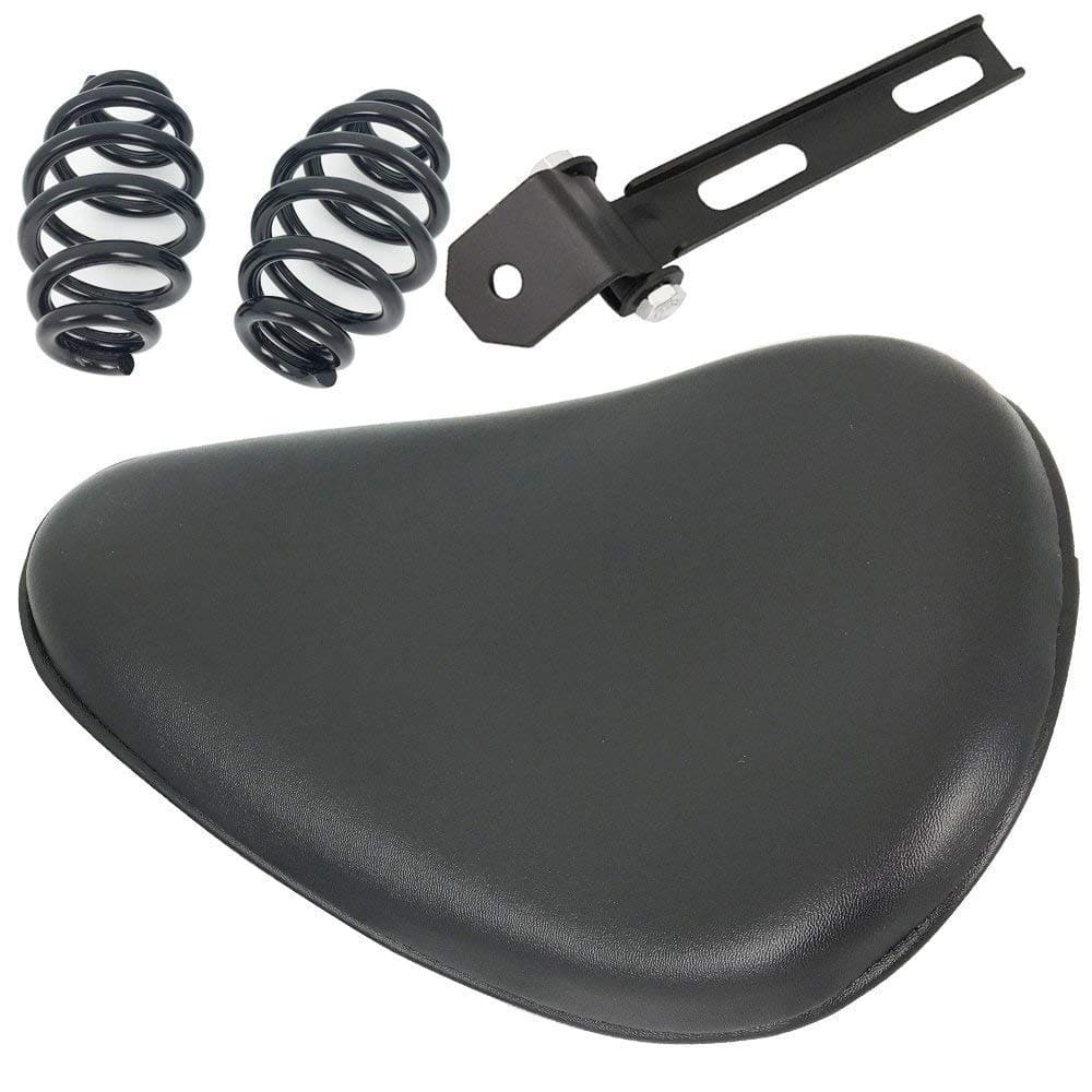 Asiento Individual de Cuero Negro con Kit de Soporte de