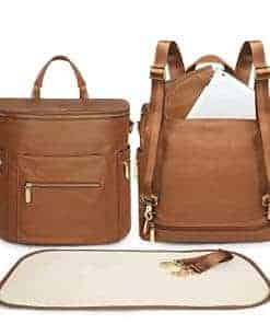 Mochila para Pañales Miss Fong, Bolso Grande de Cuero para