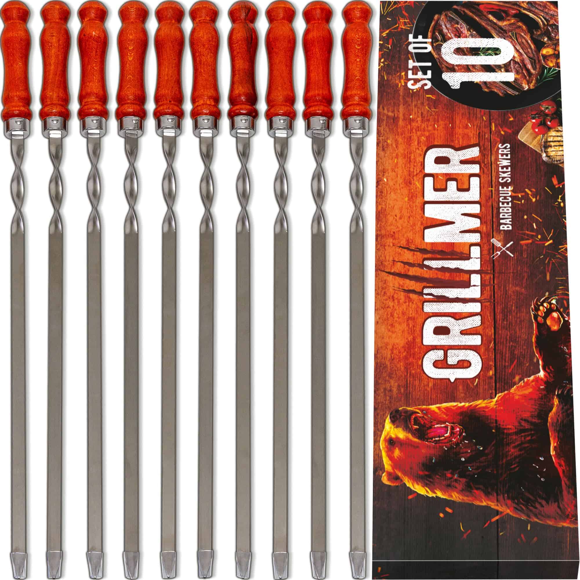 Brochetas de BBQ Premium con Mangos de Madera 23.6"