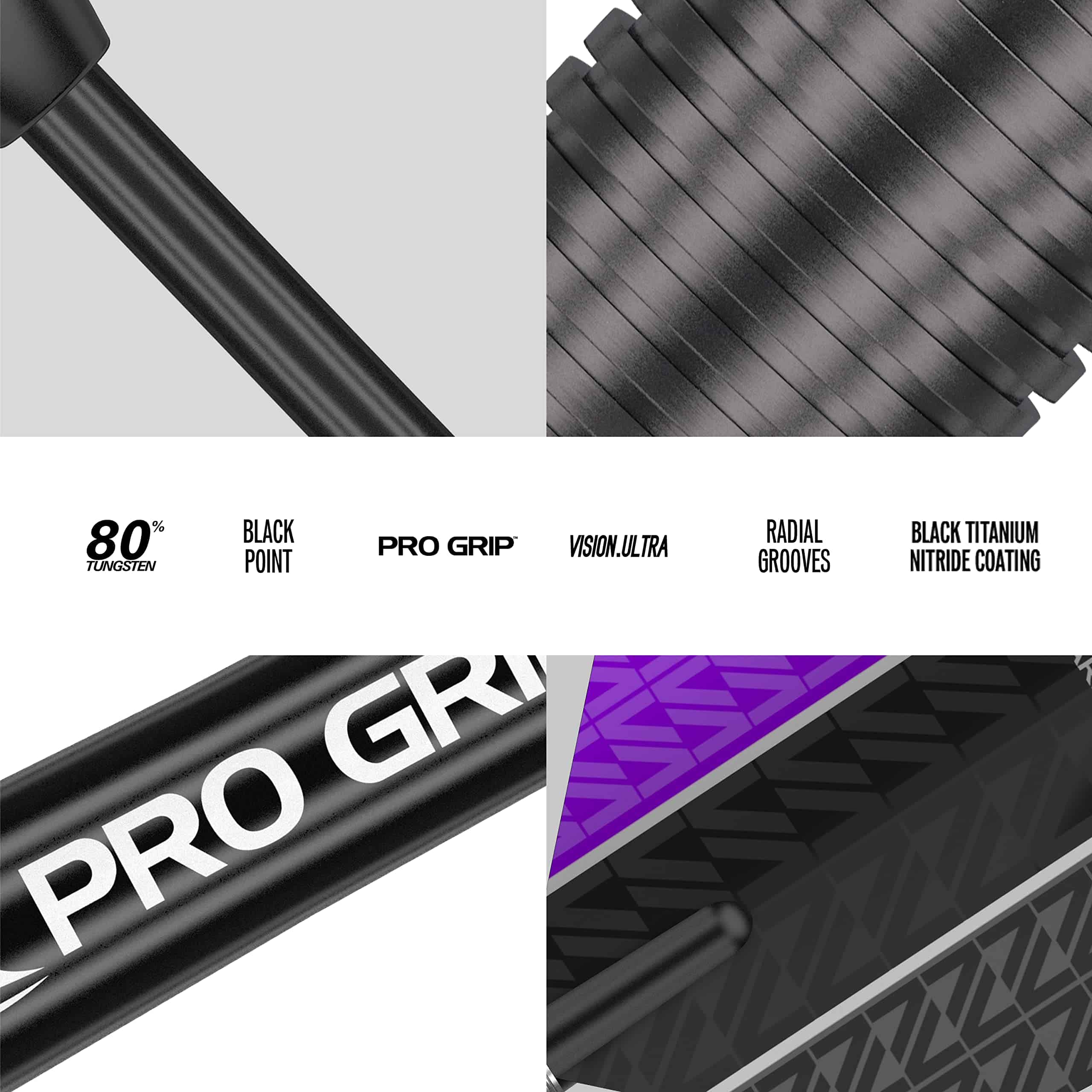 Dardos Target Vapor8 Negros 21g Punta de Acero Morados - Imagen 3