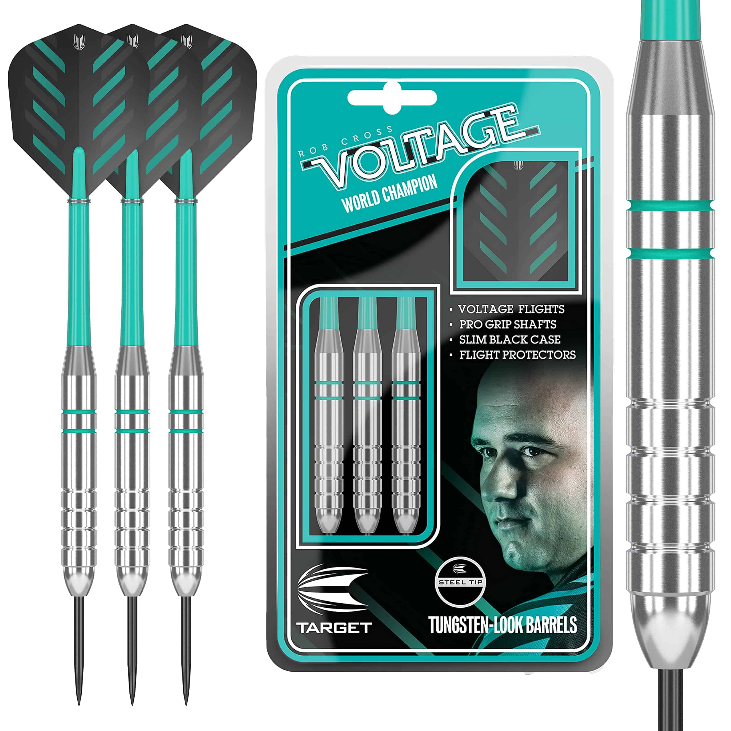 Juego de dardos Target Darts Rob Cross Silver Voltage 24G