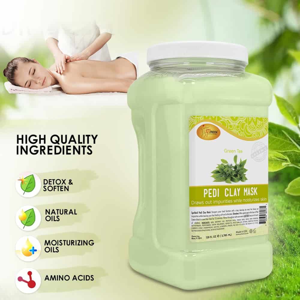 SPA REDI - Mascarilla de Arcilla, Té Verde 128 Oz - - Imagen 3