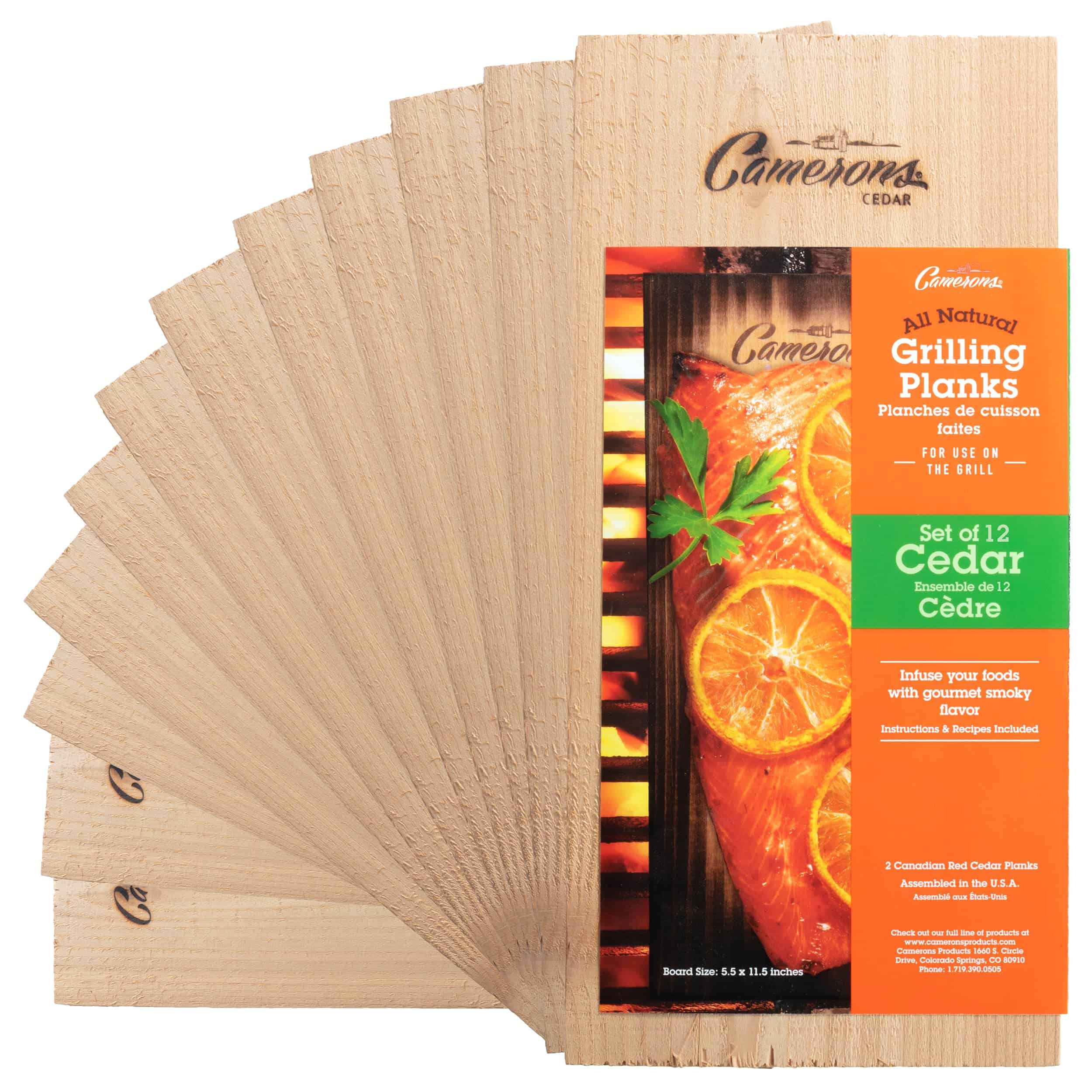 Tablas de Cedro para Parrilla de Camerons - Paquete de 12