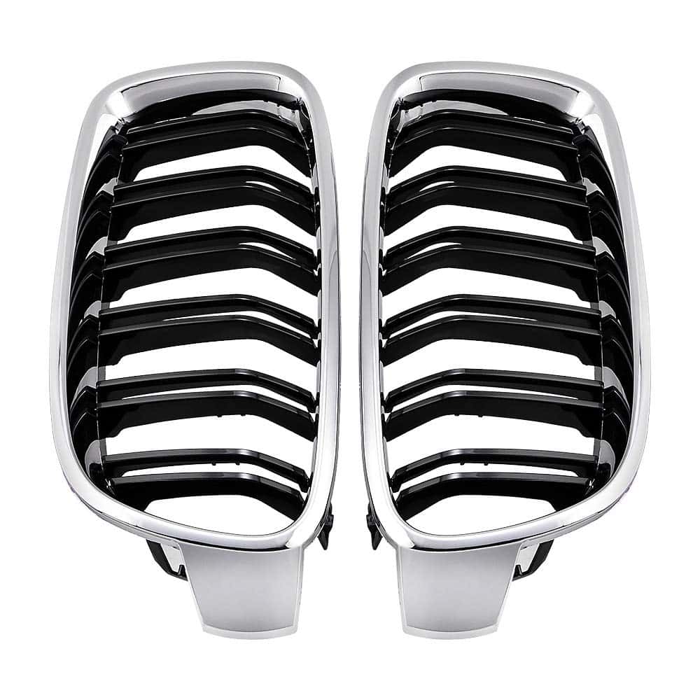 Parrilla Delantera de Doble Lámina Cromada con Marco