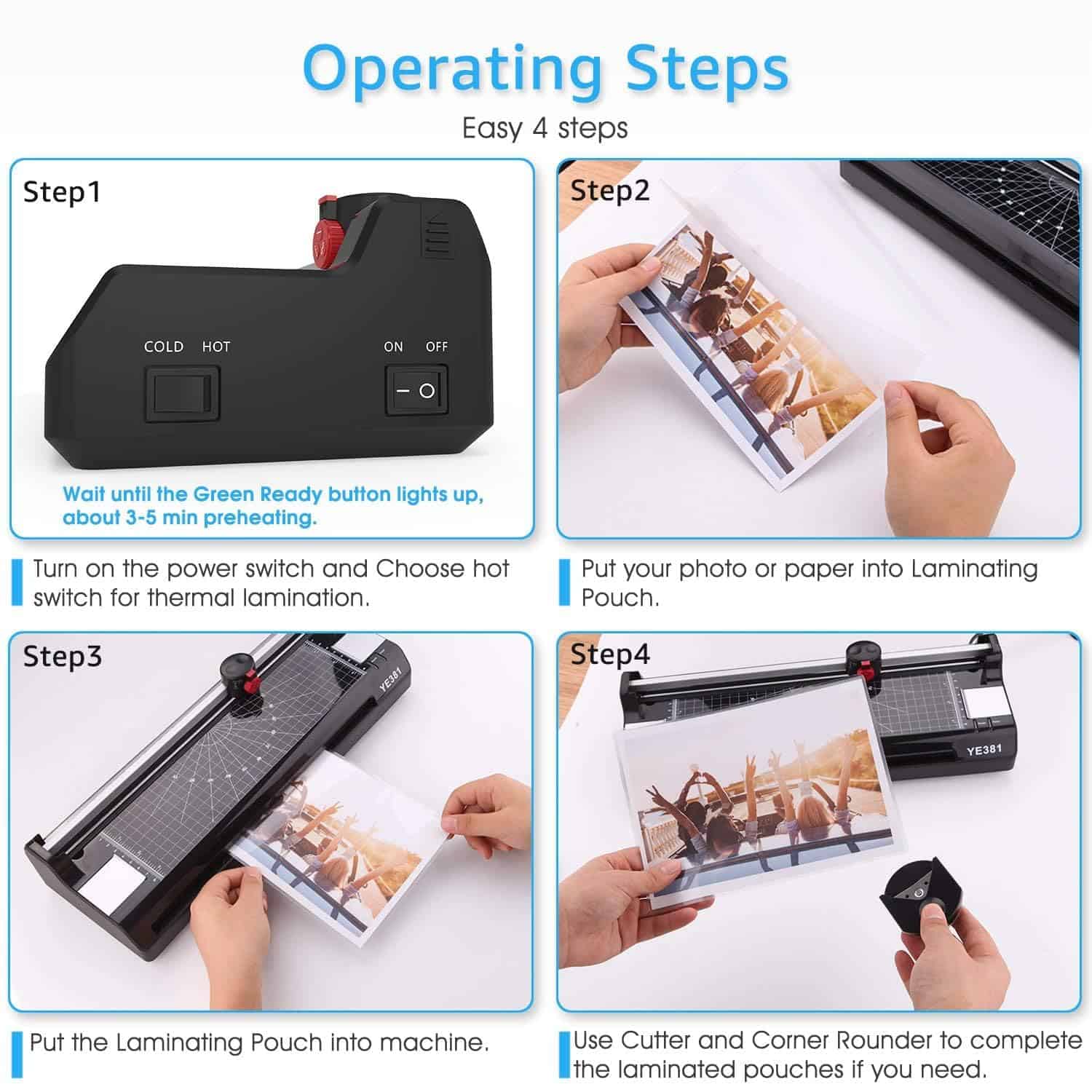 Máquina Laminadora para A3/A4/A6, YE381 de 13 pulgadas - Imagen 7