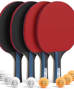 Conjunto de raquetas de ping pong Glymnis de 4 con 8