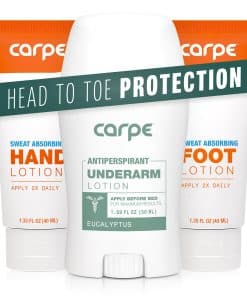 Paquete de loción absorbente de sudor para axilas, manos y