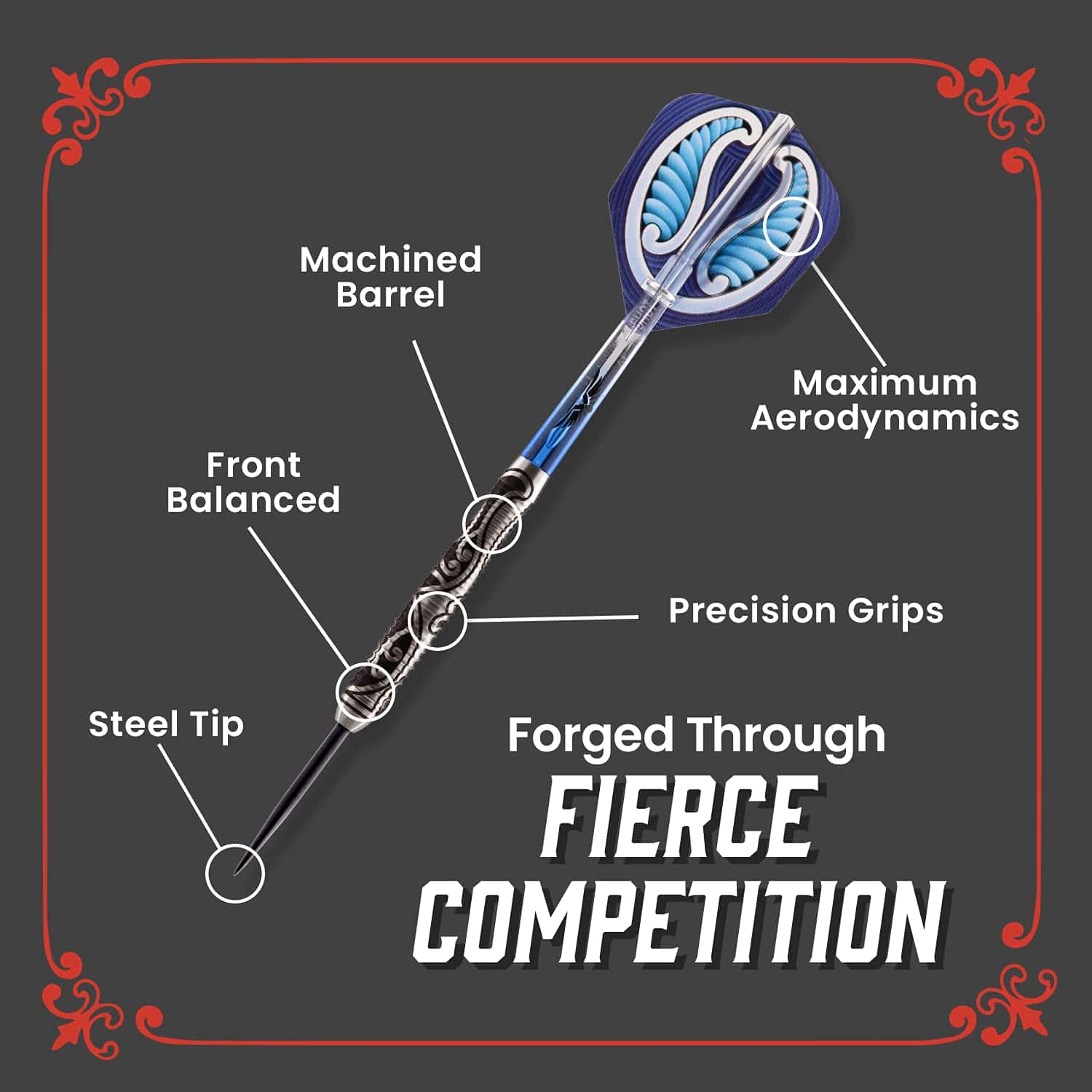 Dardos de Punta de Acero Shot, Tipu -Negro - Imagen 4