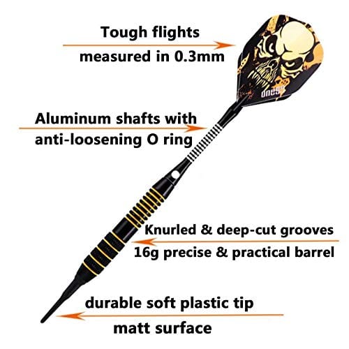 Set de Dardos de Punta Blanda ONE80, 16 gramos, Paquete de - Imagen 4