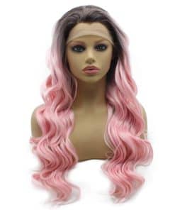 Peluca Lace Front Sintética Iewig Larga Ondulada con Raíces