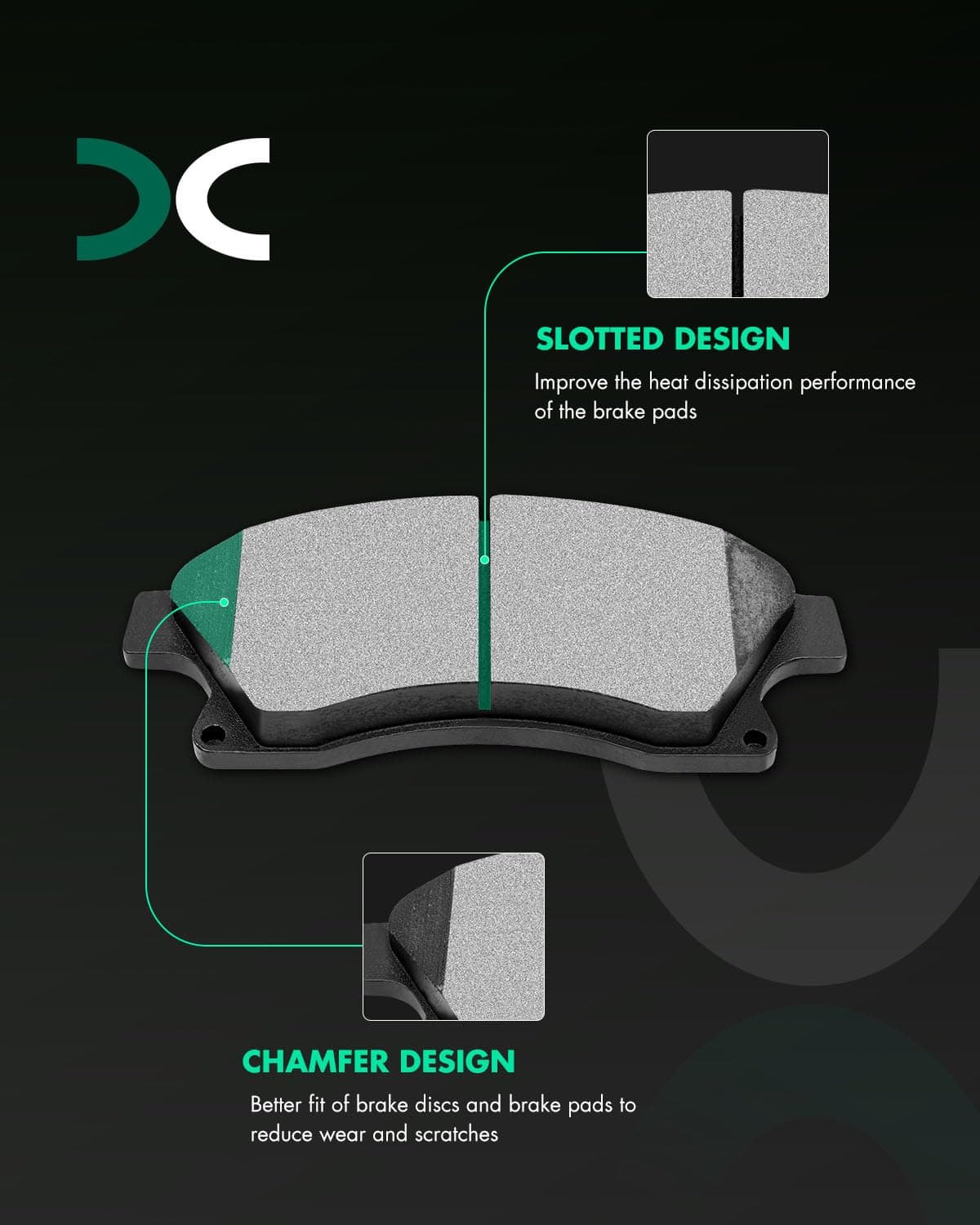 Pastillas de Freno de Cerámica SCITOO, 4pcs Kit de Frenos - Imagen 3