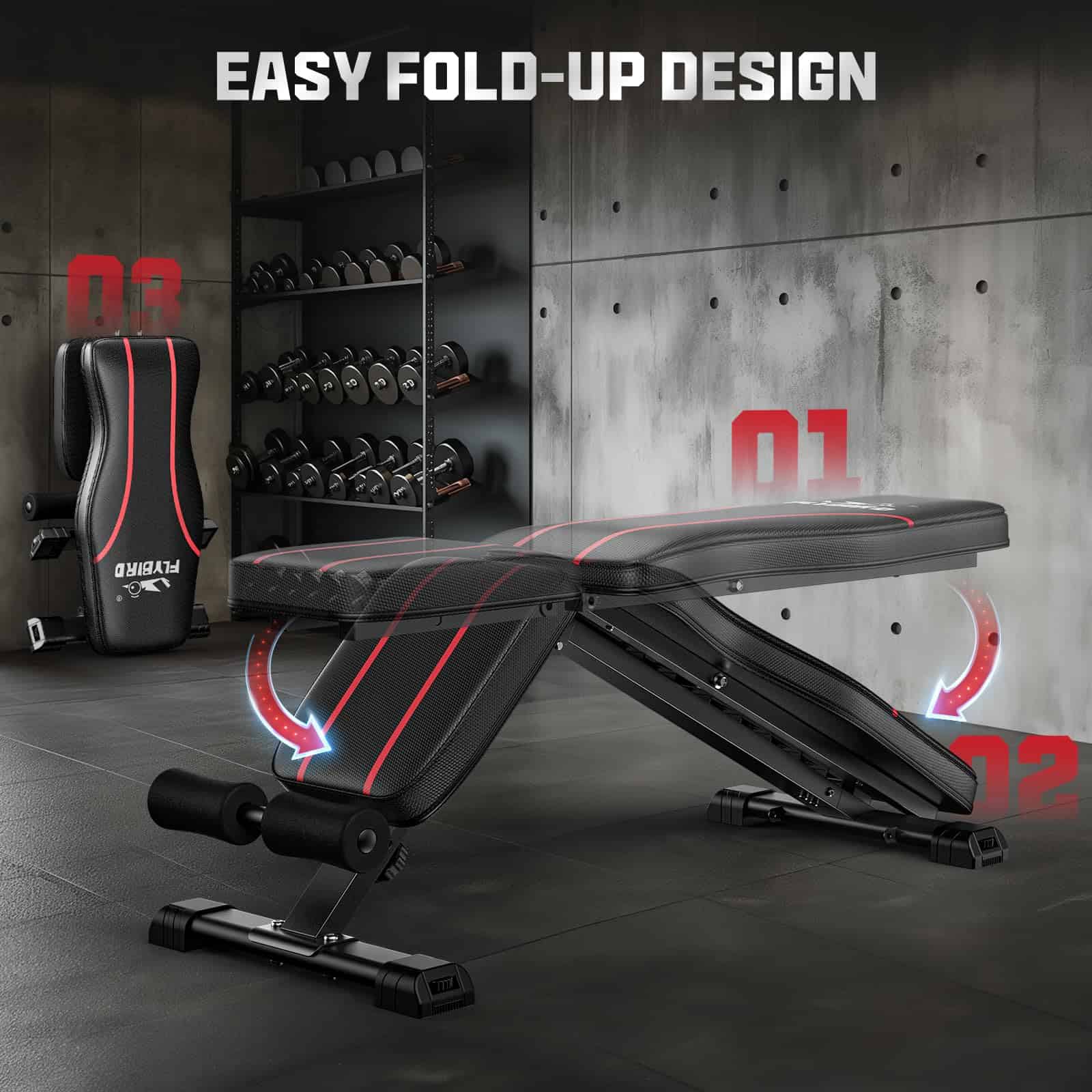 Banco Ajustable FLYBIRD, Banco de Pesas para Entrenamiento - Imagen 7