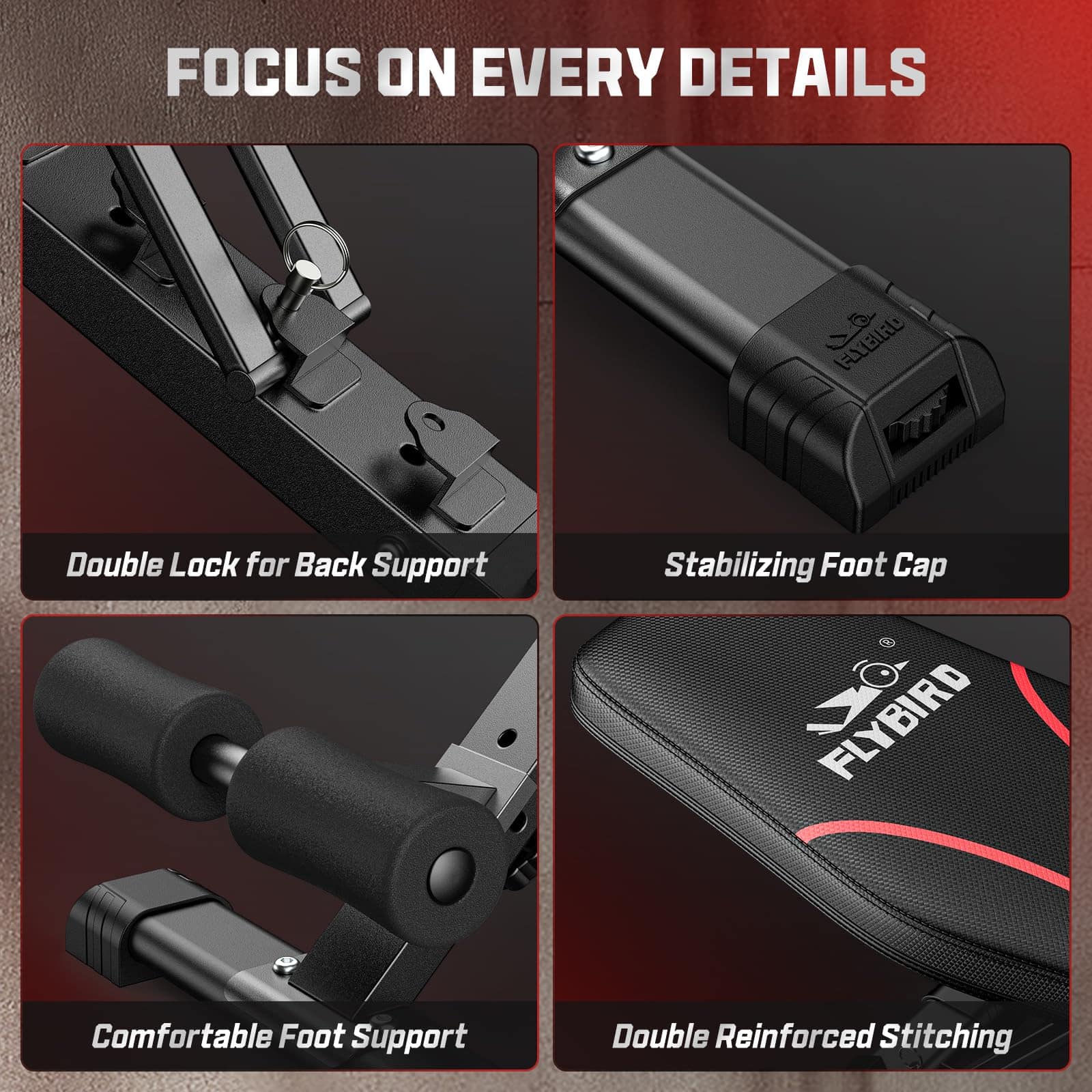 Banco Ajustable FLYBIRD, Banco de Pesas para Entrenamiento - Imagen 9