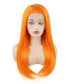 Peluca Larga Recta de 24 pulgadas Color Naranja de Alta