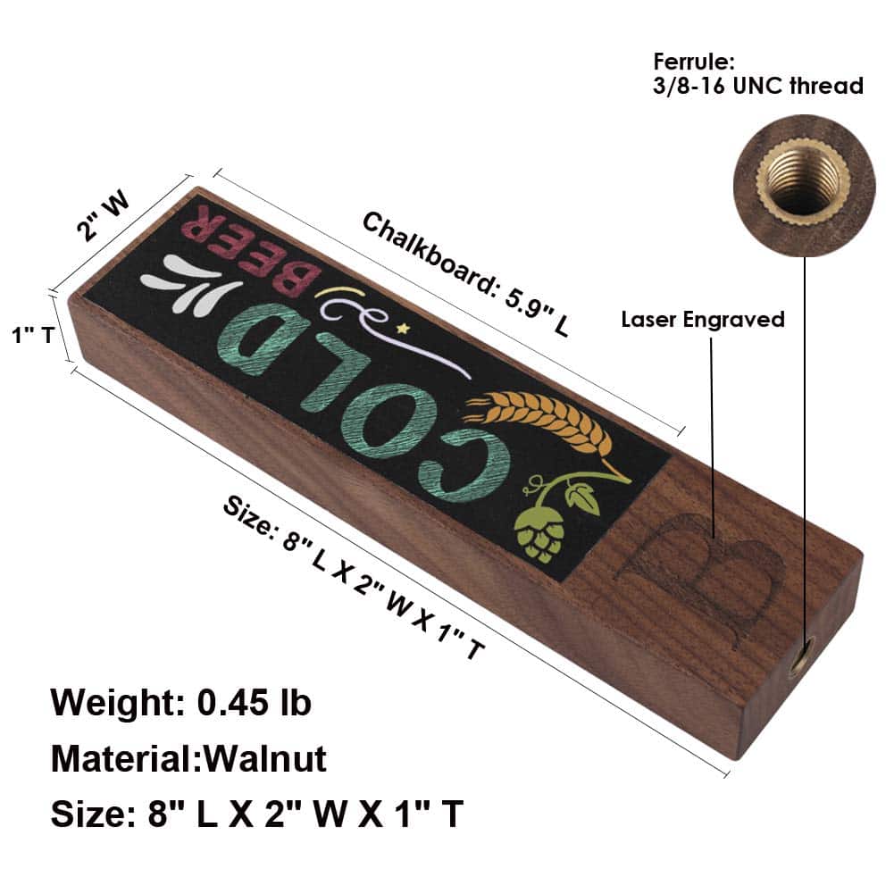 Mango de Toma de Cerveza con Pizarra Monogramada B para - Imagen 3