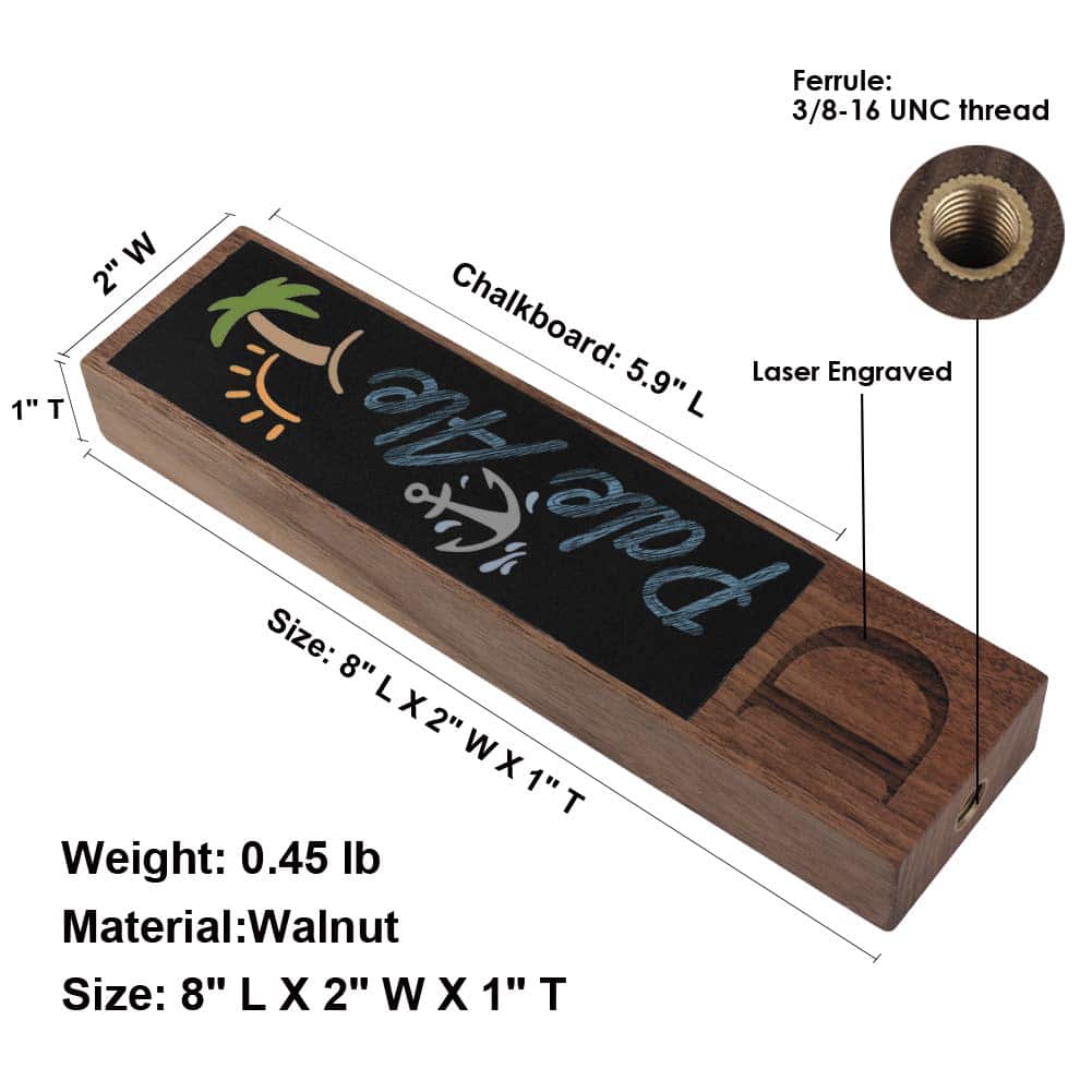 Mango de grifo de cerveza de pizarra con la letra D hecho - Imagen 3