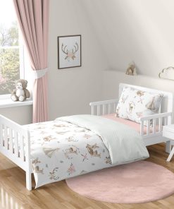 Set de Ropa de Cama de Niña con Estampado de Ciervo Floral