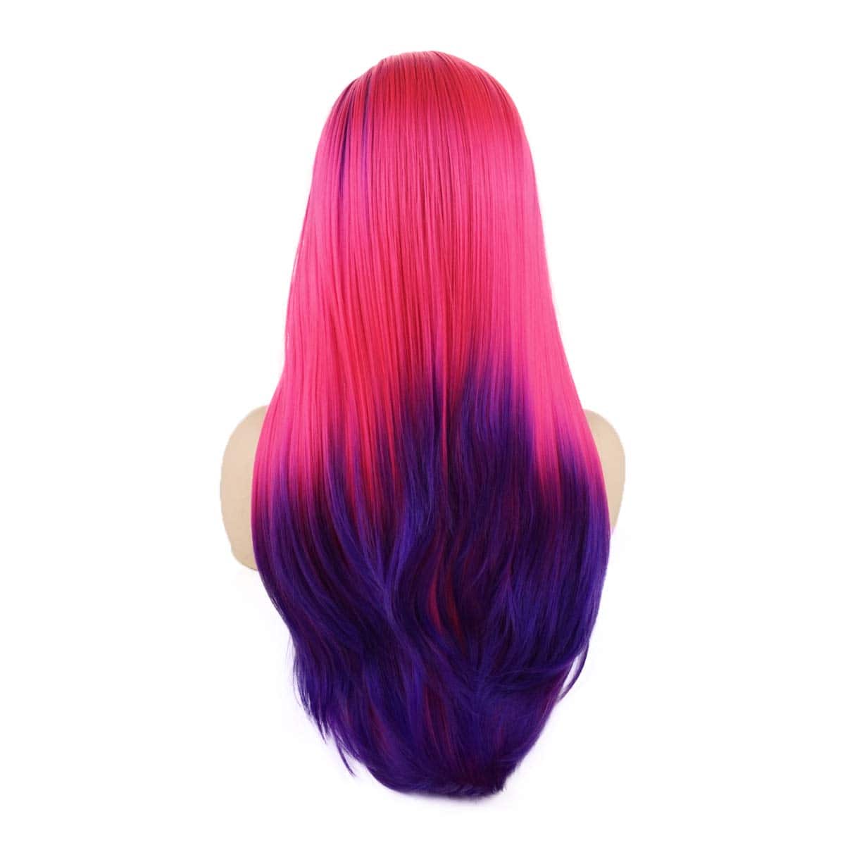 Pelucas sintéticas realistas de encaje frontal recto largo - Imagen 5