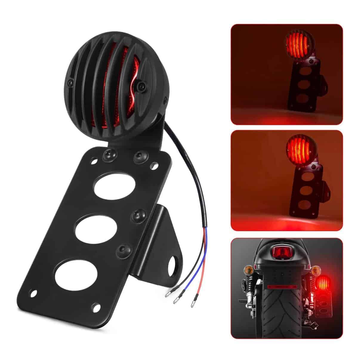 Amazicha 3/4" Luz Trasera de Freno LED para Motocicleta con