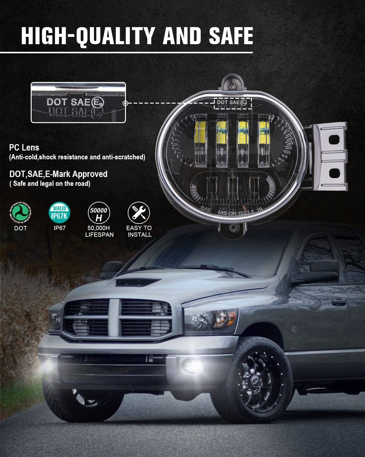 BICYACO Nueva Versión Luces Antiniebla LED Compatible con - Imagen 3