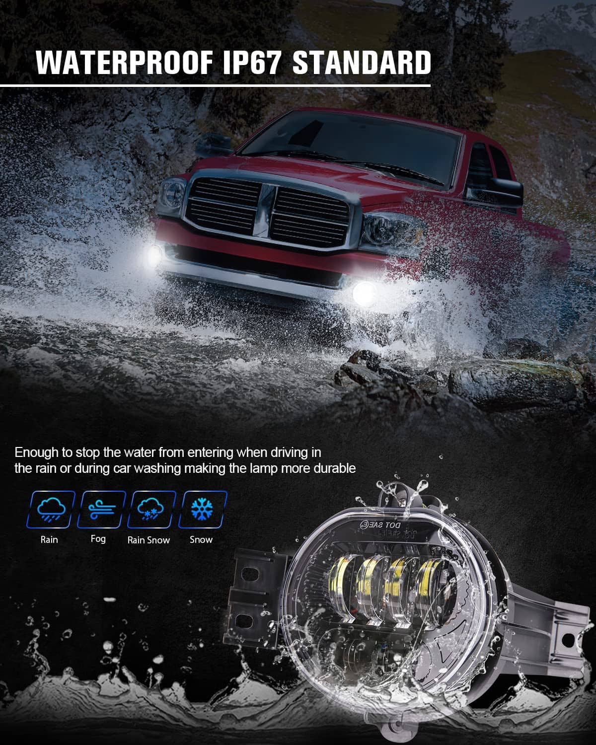 BICYACO Nueva Versión Luces Antiniebla LED Compatible con - Imagen 4