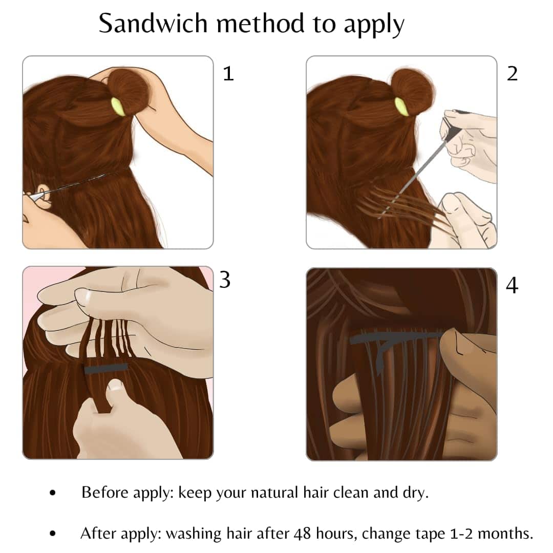 Extensiones de Cabello Tape in Rinboool, Cabello Real Remy - Imagen 6