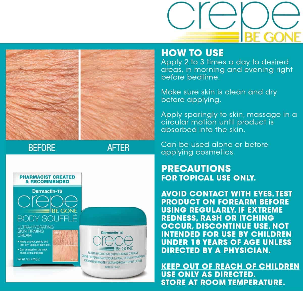 Dermactin Crepe Be Gone Body Souffle 4-Pack 3 onzas - Imagen 6