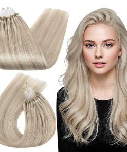 Extensiones de Cabello Ugeat Microlink Rubio Ceniza con