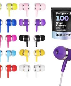 JustJamz Bulk Earbuds 100 Pack | Audífonos con Cable a