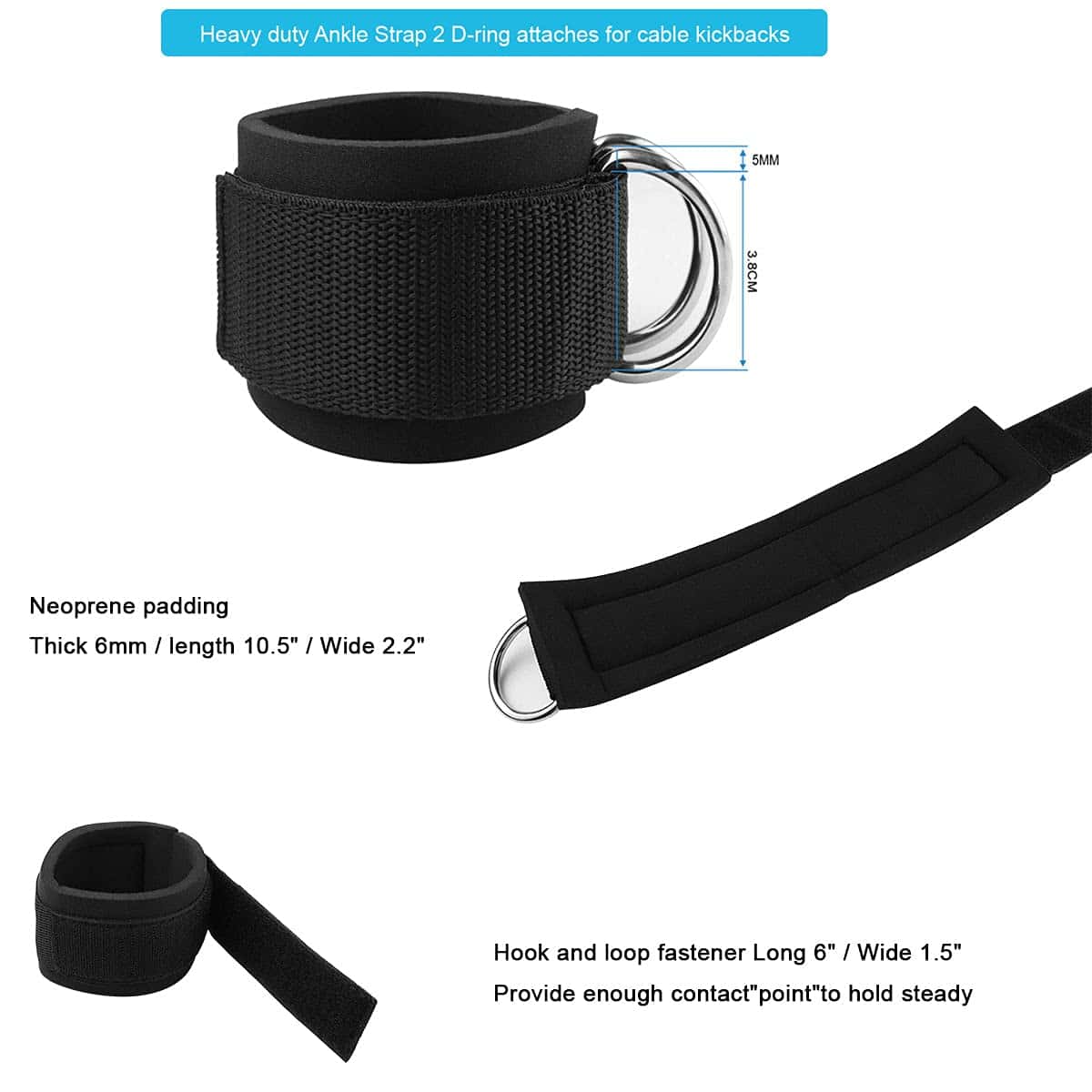 Vishusju Thigh Straps Ankle Cuffs Ajustables Acolchados de - Imagen 4