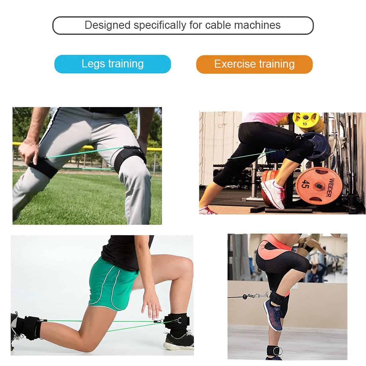 Vishusju Thigh Straps Ankle Cuffs Ajustables Acolchados de - Imagen 6