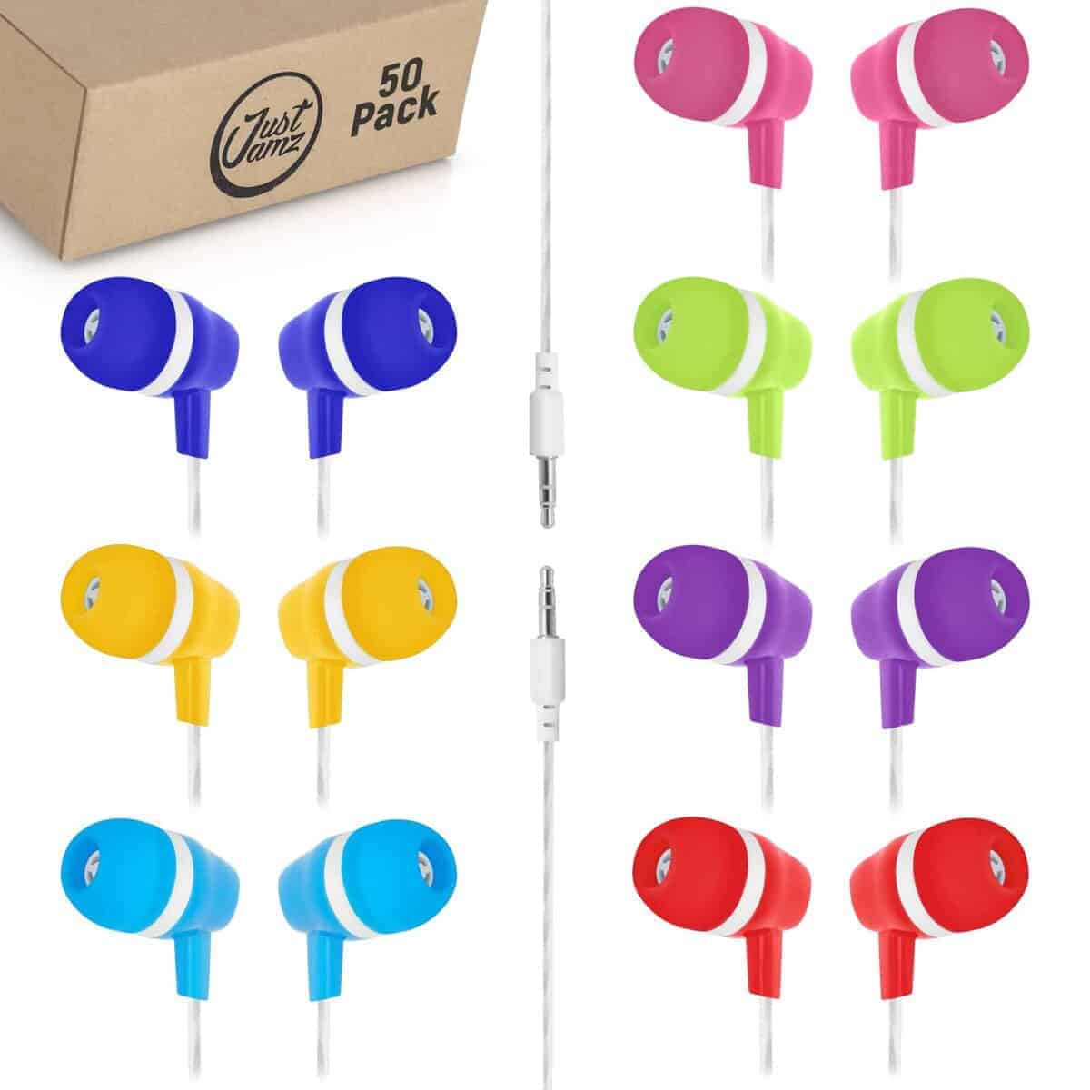 JustJamz Bulk Earbuds - Paquete de 50 Audífonos alámbricos - Imagen 10