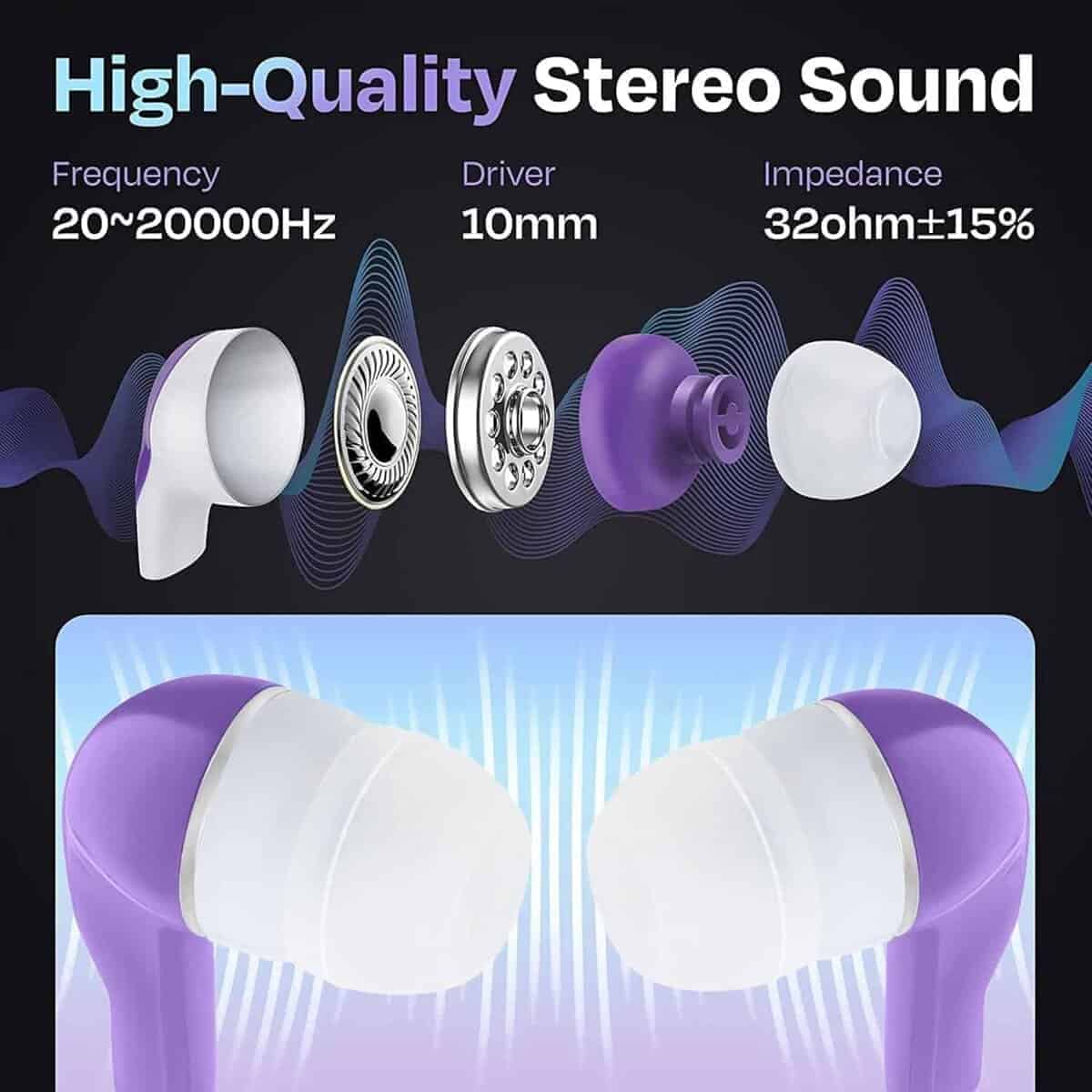 JustJamz Bulk Earbuds - Paquete de 50 Audífonos alámbricos - Imagen 5