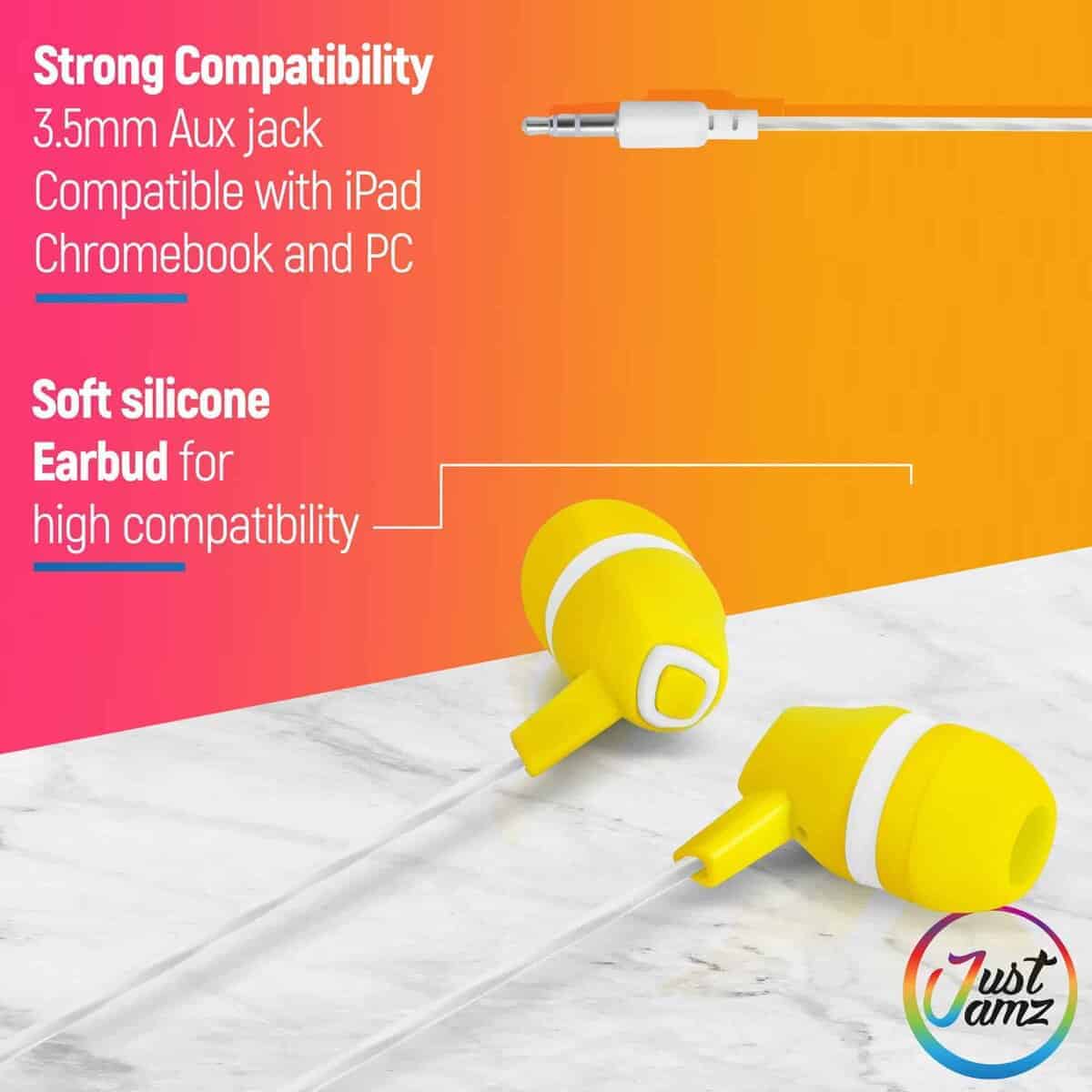 JustJamz Bulk Earbuds - Paquete de 50 Audífonos alámbricos - Imagen 3