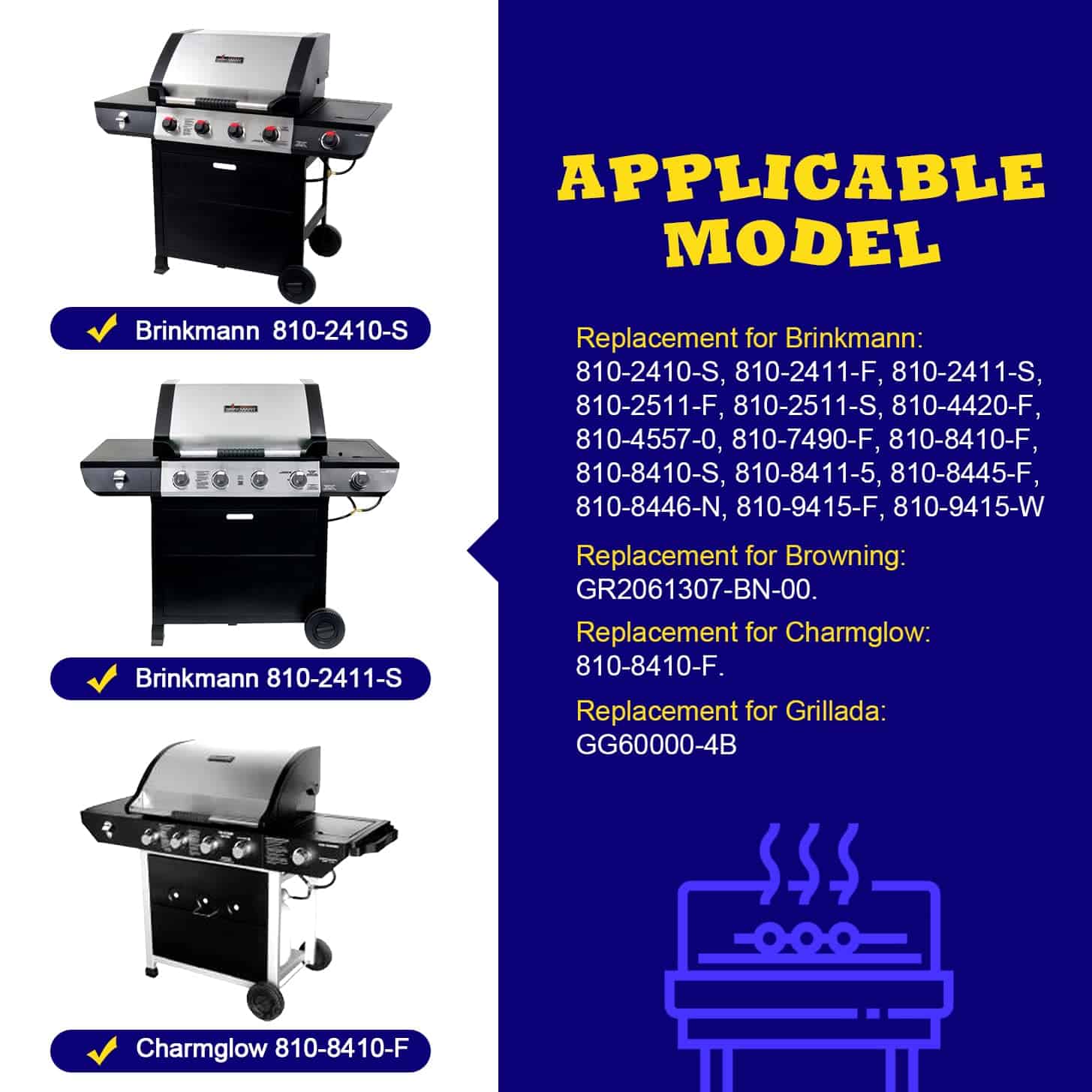 Rejillas de Parrilla de Reemplazo GGC para Brinkmann - Imagen 4