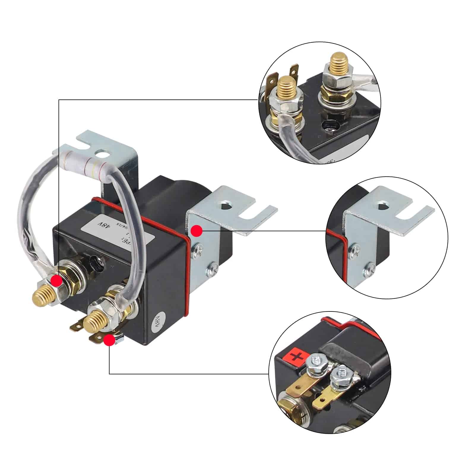 Panglong Club Car 48V 4 Terminal Albright Solenoid Coil - Imagen 4