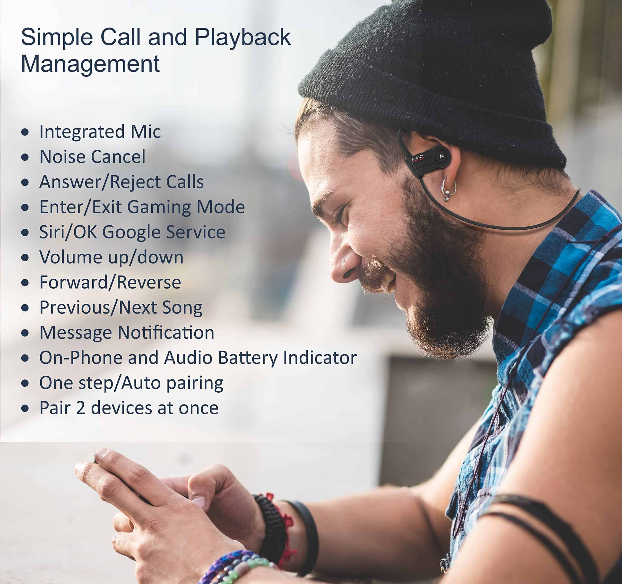 Audífonos inalámbricos AVAZI Bluetooth 5.1, Deportivos IPX7 - Imagen 6