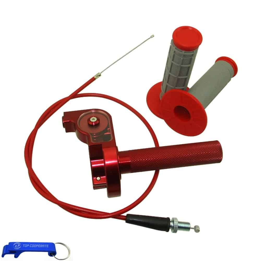 Ensamblaje de Cable de Acelerador de Aluminio CNC Rojo con