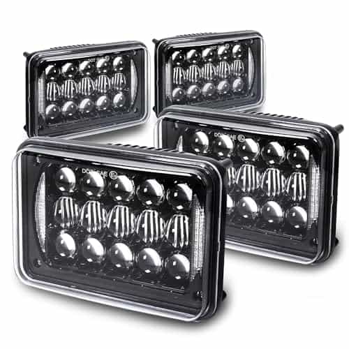 Faros LED TRUE MODS 4 piezas negros 4x6 6x4 pulgadas 45W H4
