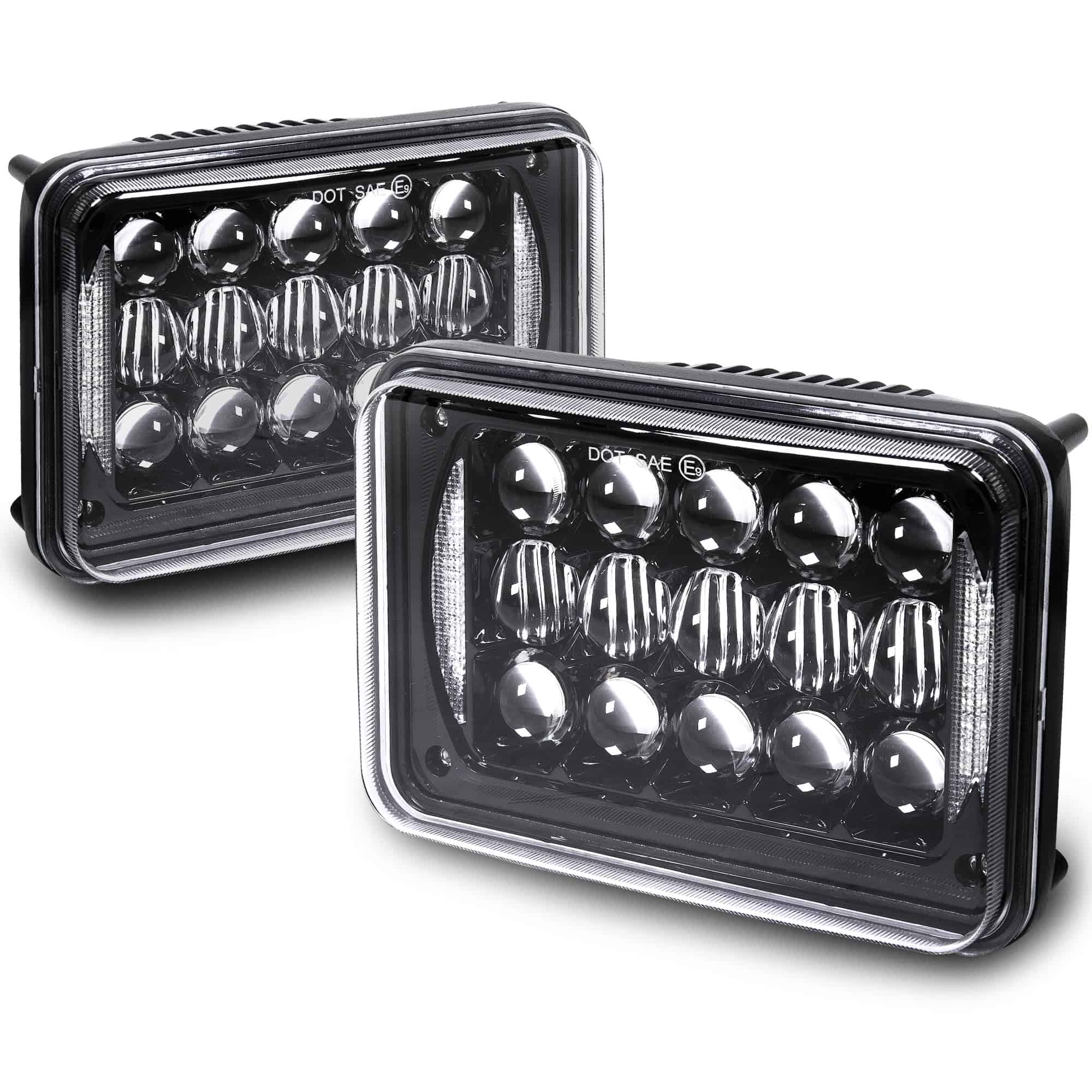 Par de Faros LED TRUE MODS 2 piezas Negro 4x6 6x4 Pulgadas