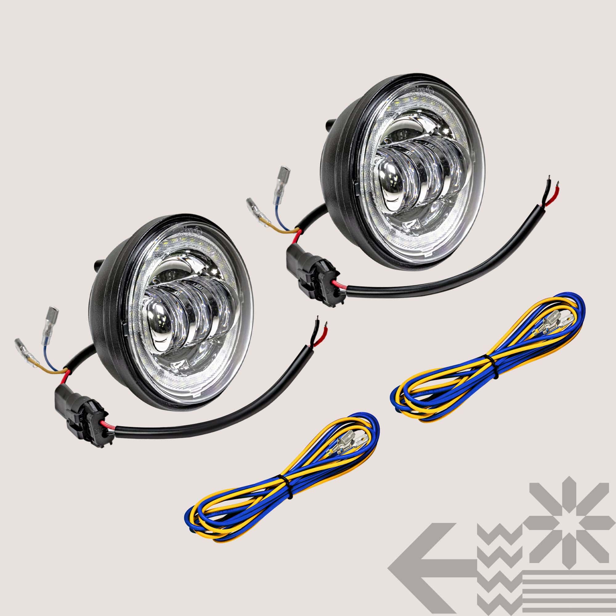 TRUE MODS 2pc 4.5" Osram LED Harley Fog -tra Glide - Imagen 10