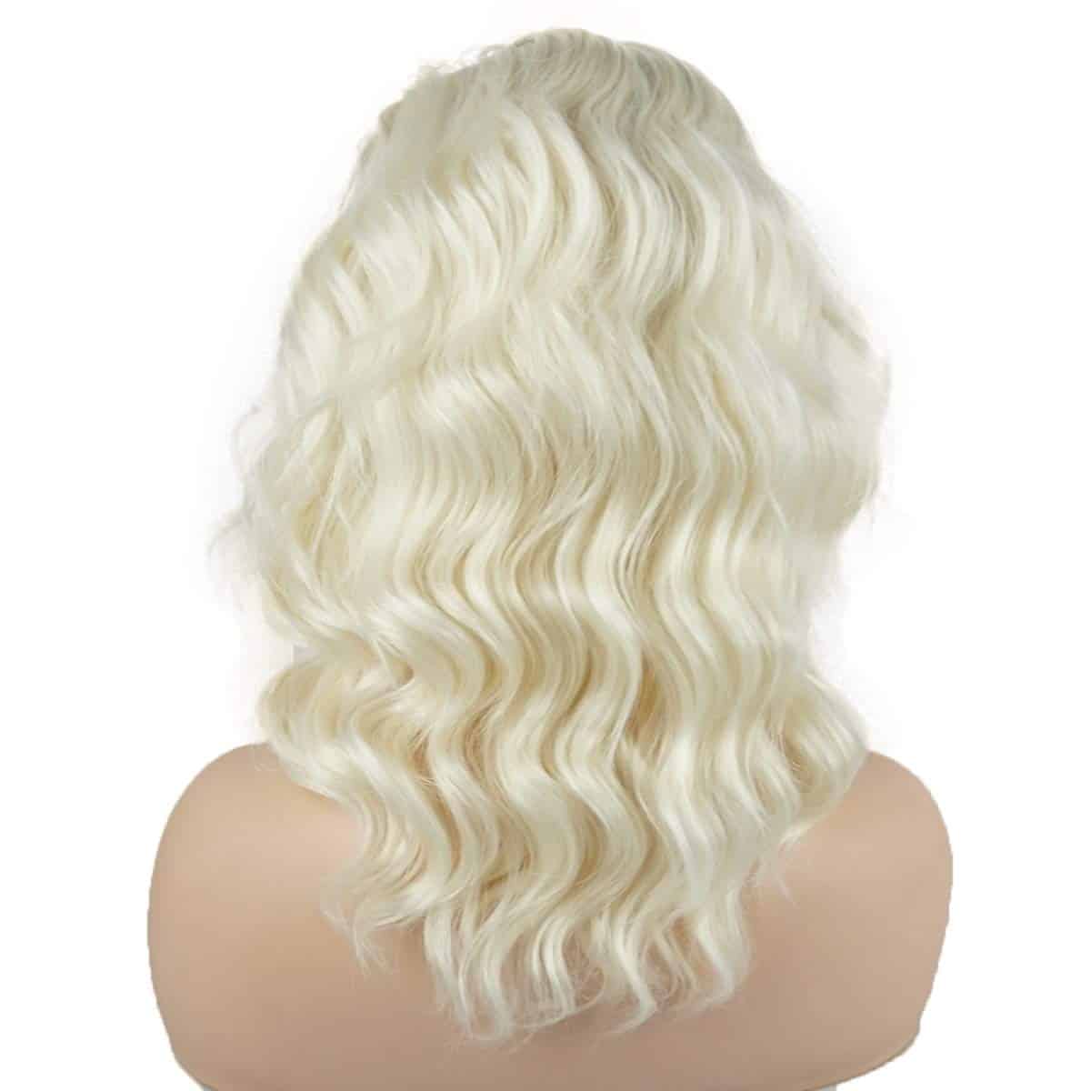 Pelucas de Encaje Sintético Realista de -Rubio Claro y Blanc - Imagen 5